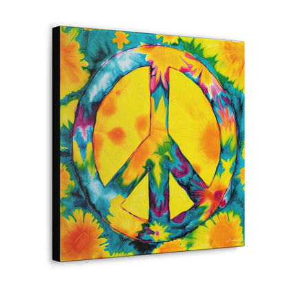 Coolio Tie Dye Hippie Peace Sign 10 Canvas Gallery Wraps