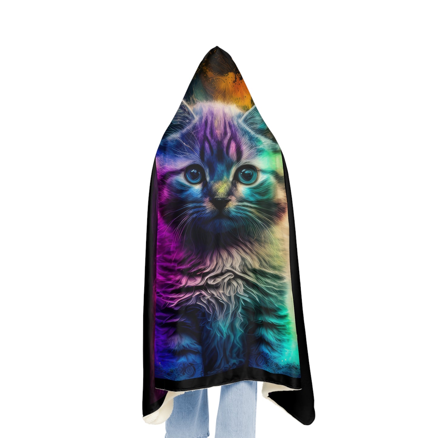 Bold And Beautiful Tie Dye Cat Style Two Snuggle Blanket