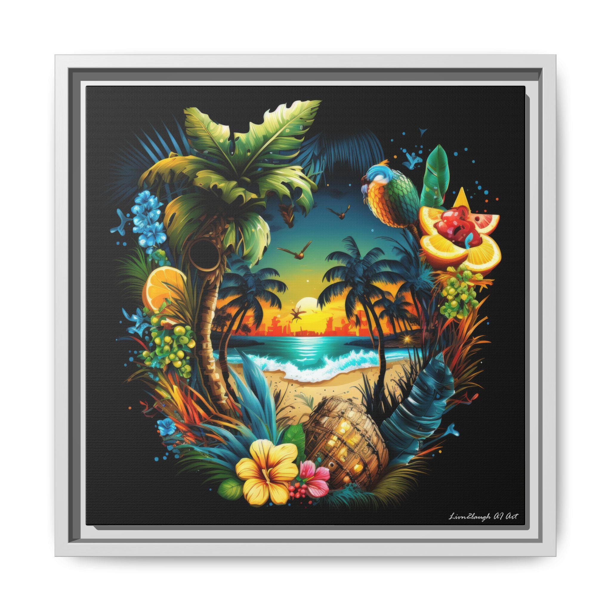 Island Rhythm at Dusk, Art Print — Colorful Modern Wall Canvas