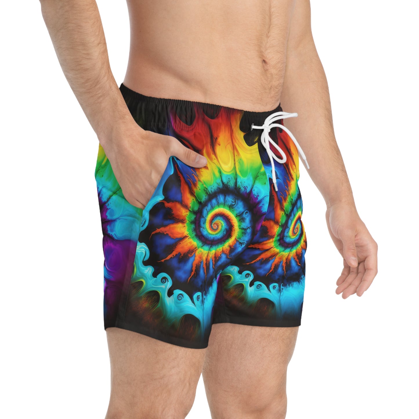 Bold And Beautiful Tie Dye Style One Swim Trunks (AOP)