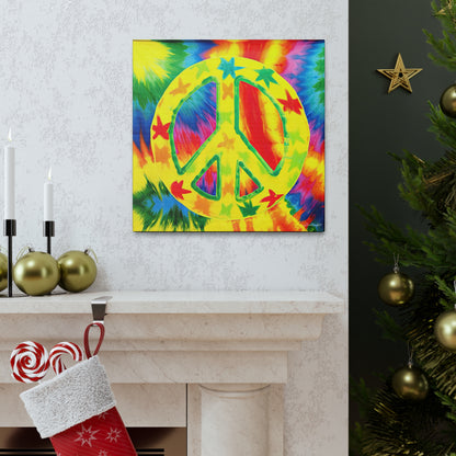 Coolio Tie Dye Hippie Peace Sign And Stars 8 Canvas Gallery Wraps