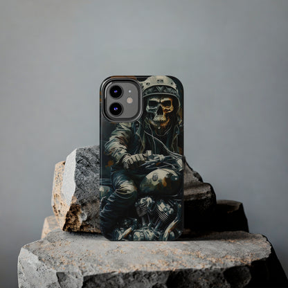 Skull Motorcycle Rider, Ready to Tear Up Road On Beautiful Bike Tough Phone Cases