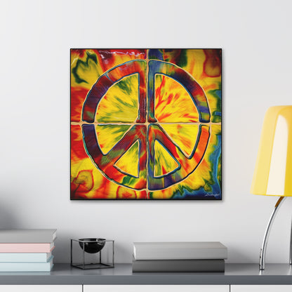 Coolio Tie Dye Hippie Peace Sign Canvas Gallery Wraps