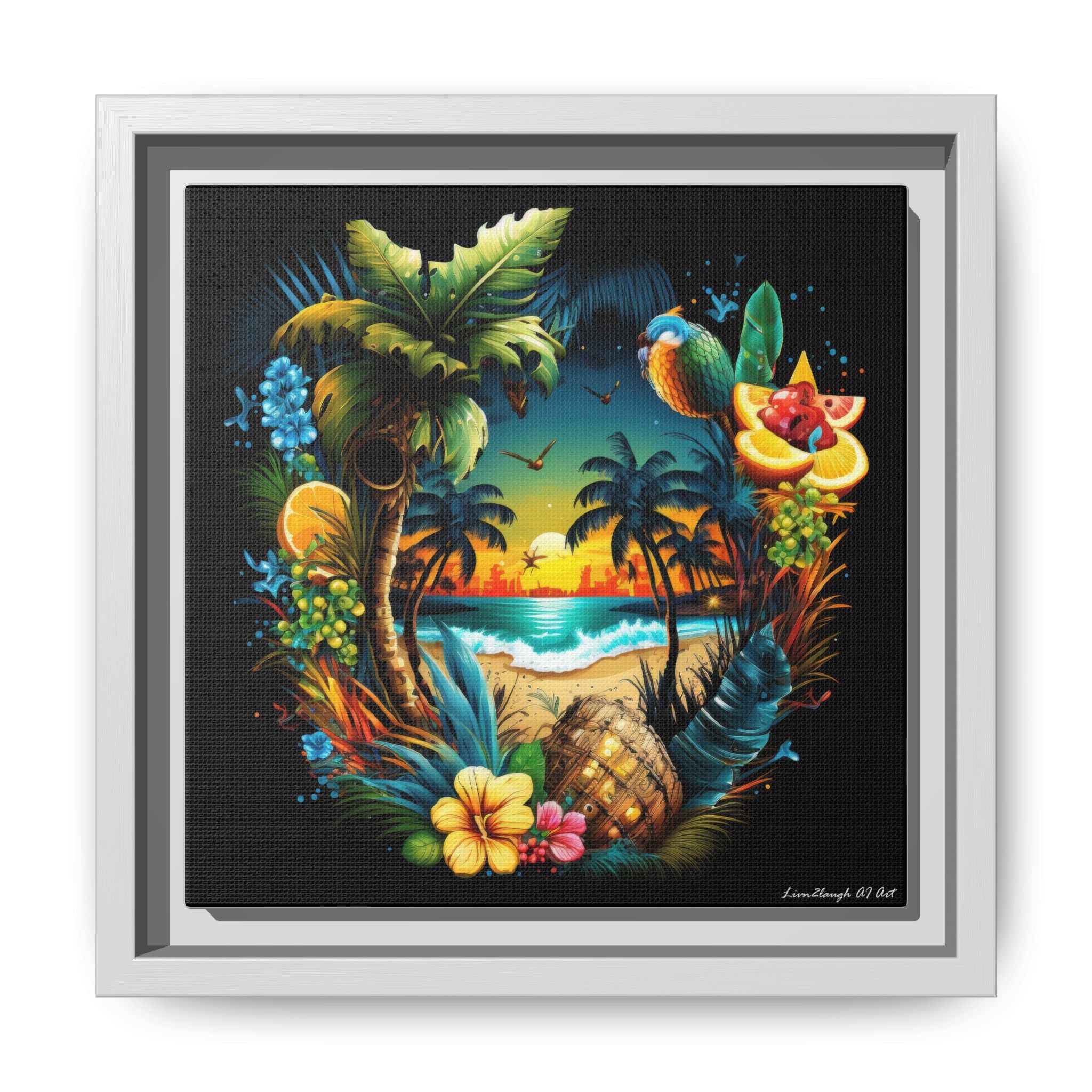 Island Rhythm at Dusk, Art Print — Colorful Modern Wall Canvas