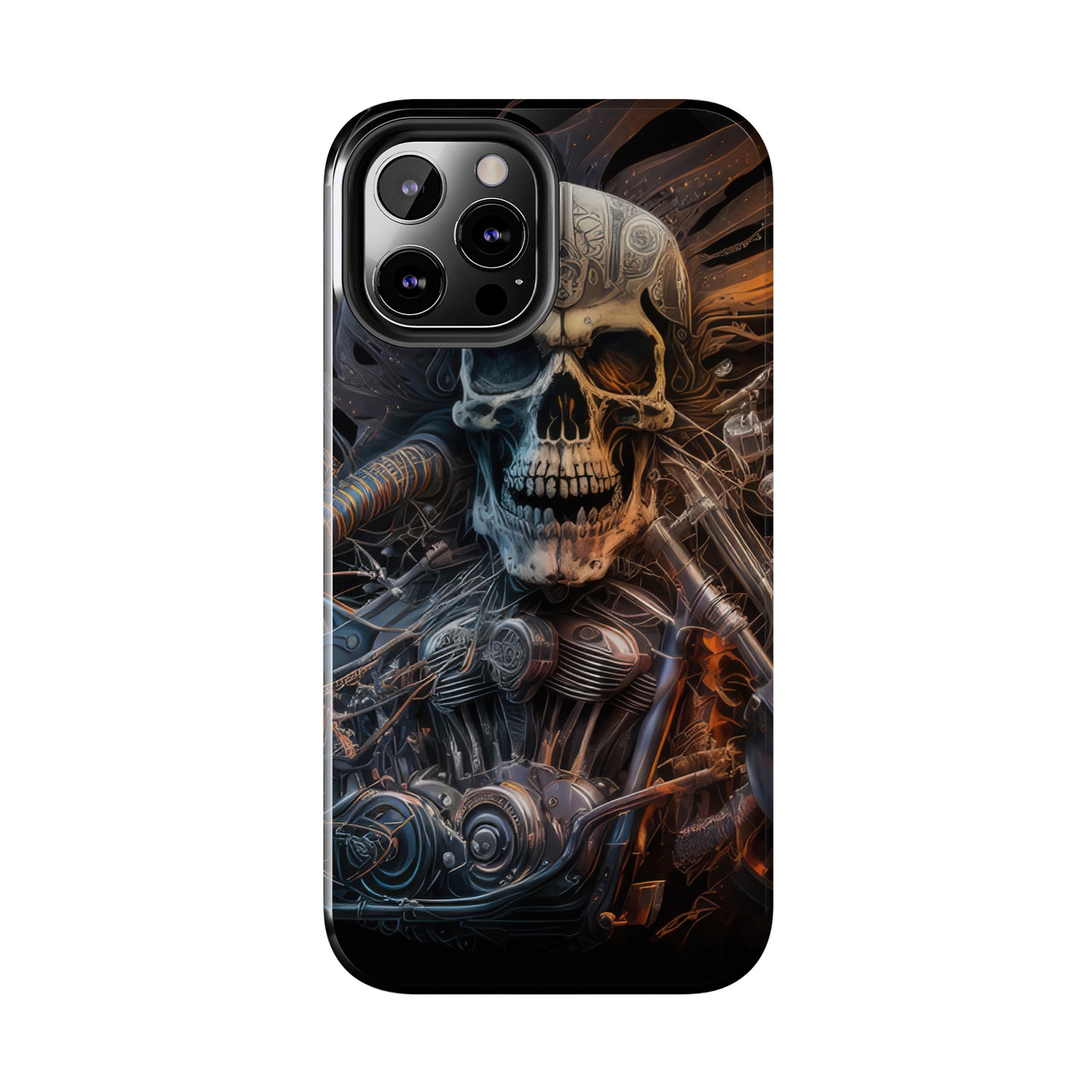 Skull Motorcycle Rider, Ready to Tear Up Road On Beautiful Bike 8 Tough Phone Cases