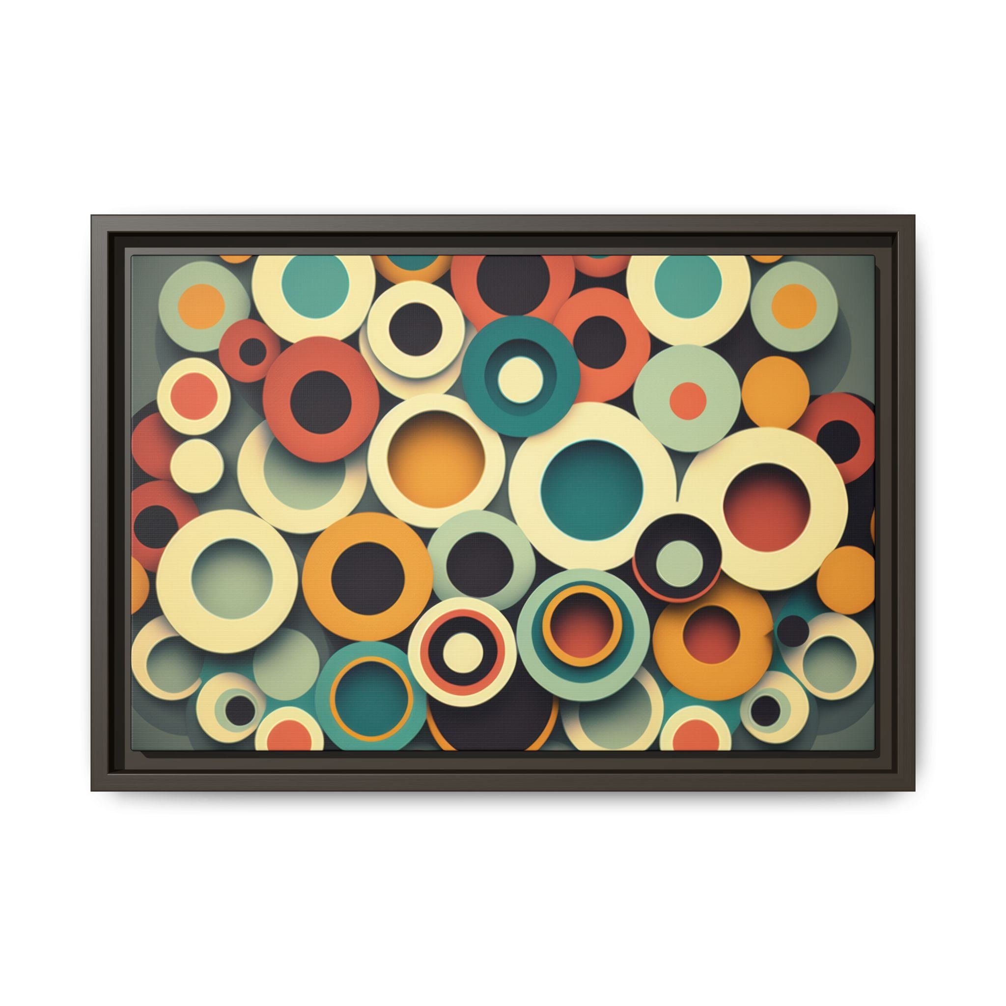 Gathered Circles, Matte Canvas, Framed (Multi-color)