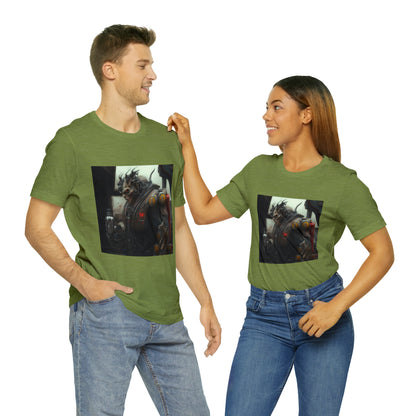 Gasoline Warrior, Large Beefy Warrior Ready For Battle Unisex Jersey Short Sleeve Tee