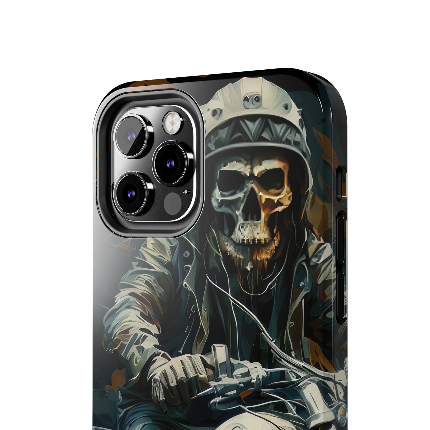 Skull Motorcycle Rider, Ready to Tear Up Road On Beautiful Bike Tough Phone Cases