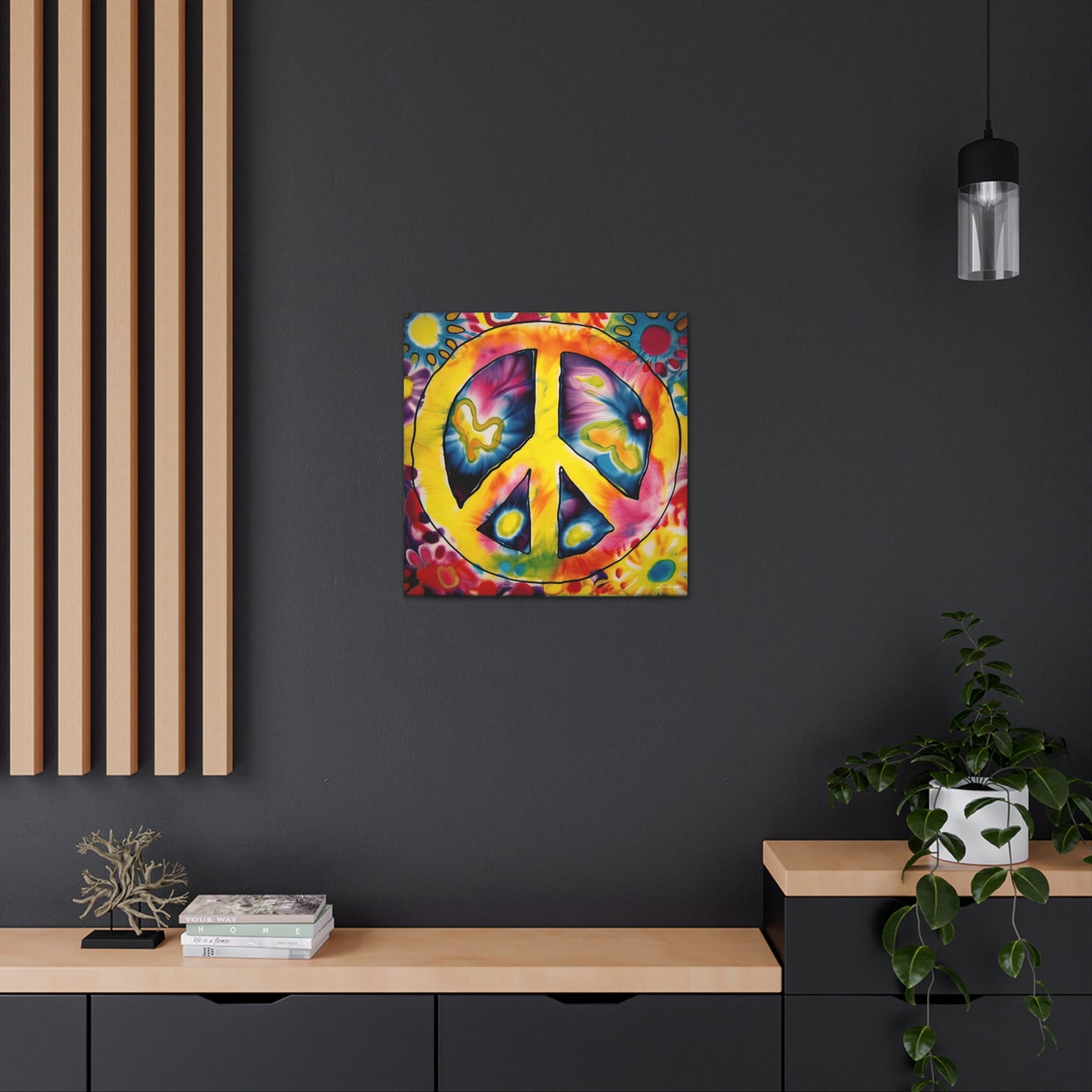 Coolio Tie Dye Hippie Peace Sign 7 Canvas Gallery Wraps