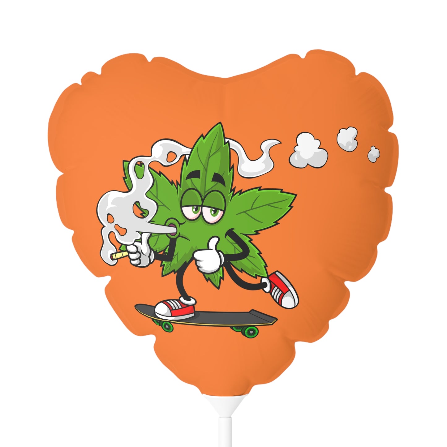 Marijuana Reggae Pot Leaf Man Smoking A Joint With Red Sneakers Style 4, Orange Balloon (Round and Heart-shaped), 11"