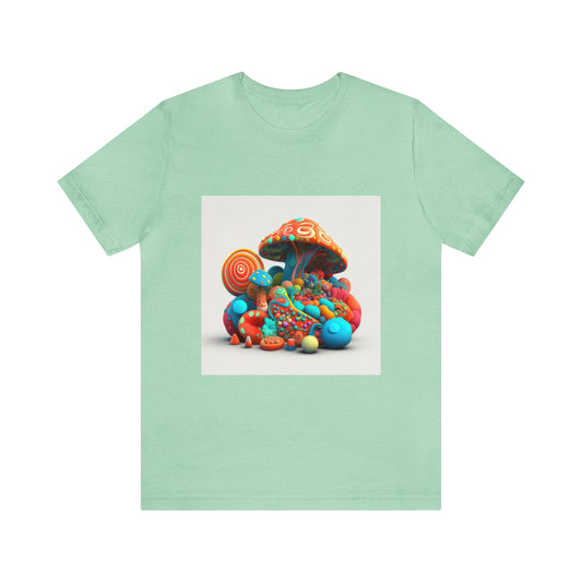 Hippie Mushroom Color Candy Style Design Style 1Unisex Jersey Short Sleeve Tee