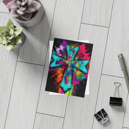 Beautiful Butterfly Tie Dye Cross Gorgeously designed Style 5 Postcard Bundles (envelopes included)