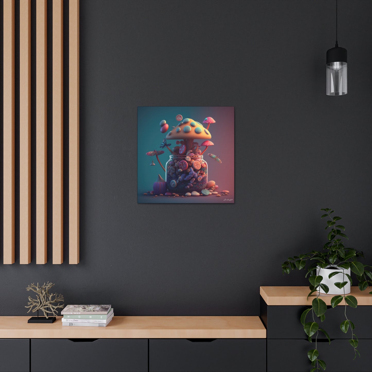 Beautiful Mushroom Luminating Colorful Bliss 10 Canvas Gallery Wraps