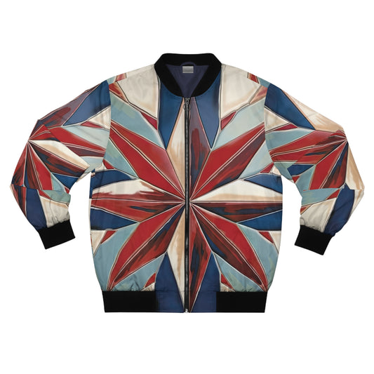 Beautiful Stars Abstract Star Style Red, White, And Blue Men's Bomber Jacket (AOP)
