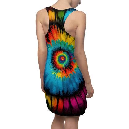 Bold And Beautiful Tie Dye Style Four C, Women's Cut & Sew Racerback Dress (AOP)