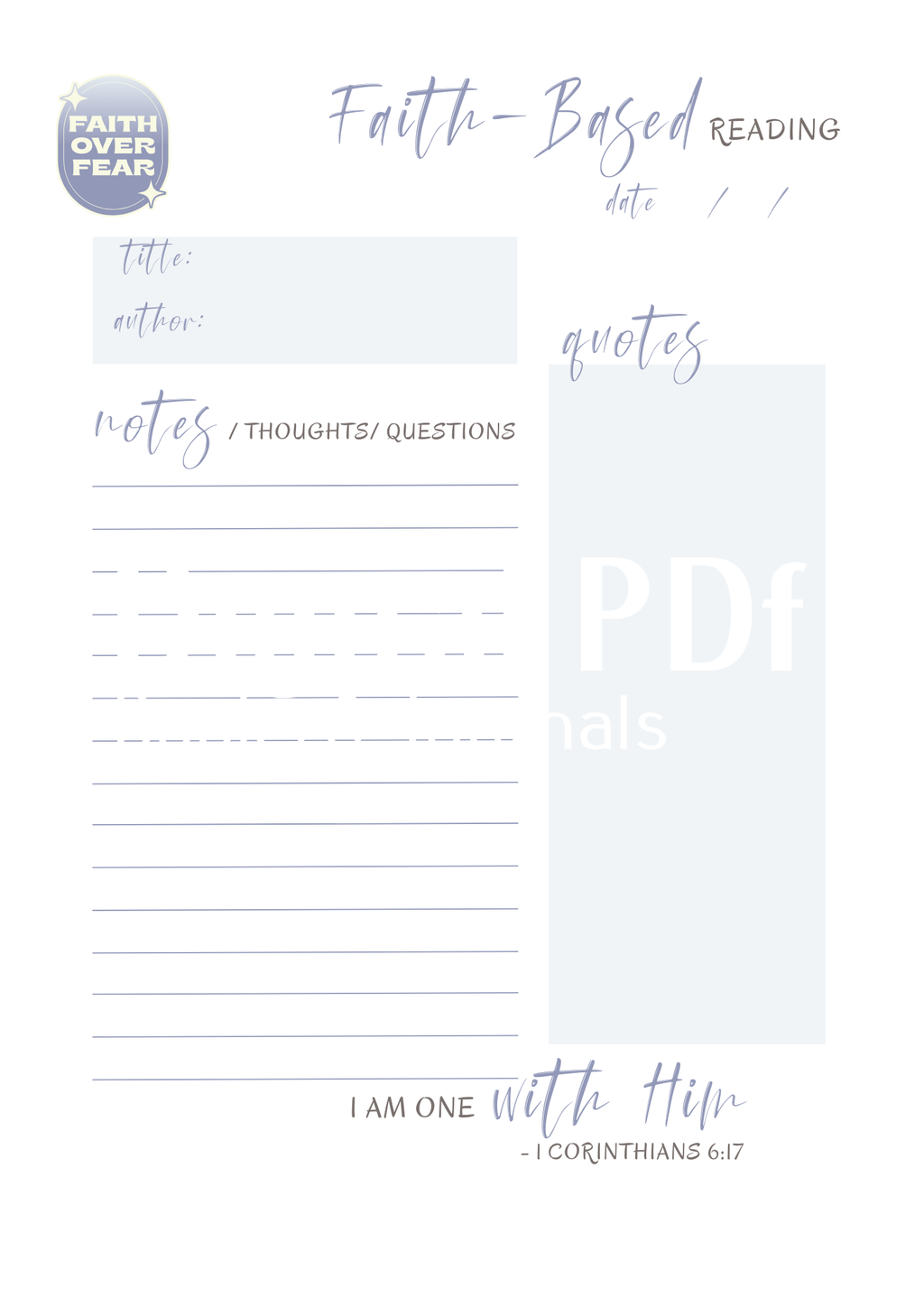 Woman's Faith Based Journal, PDF Download