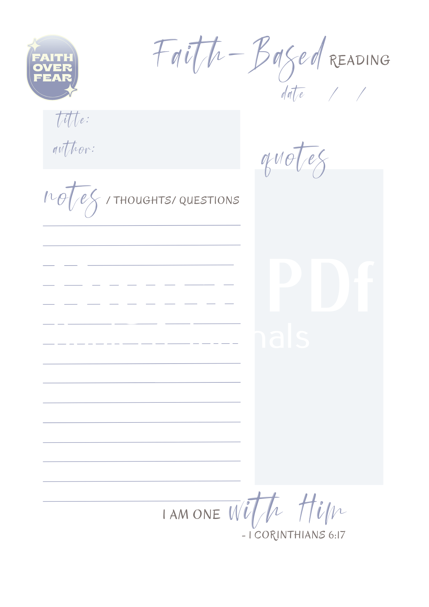 Woman's Faith Based Journal, PDF Download