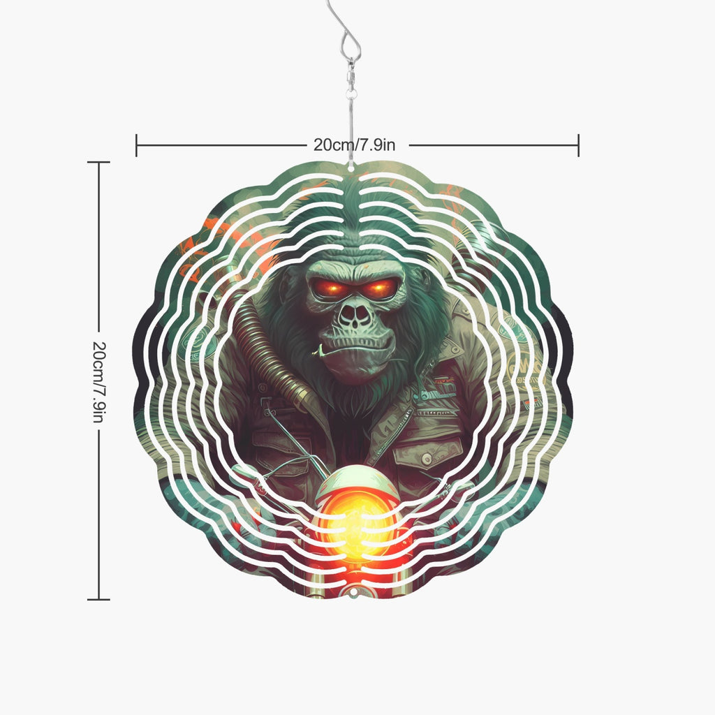 Gorilla Biker On Motorcycle Wind Spinner