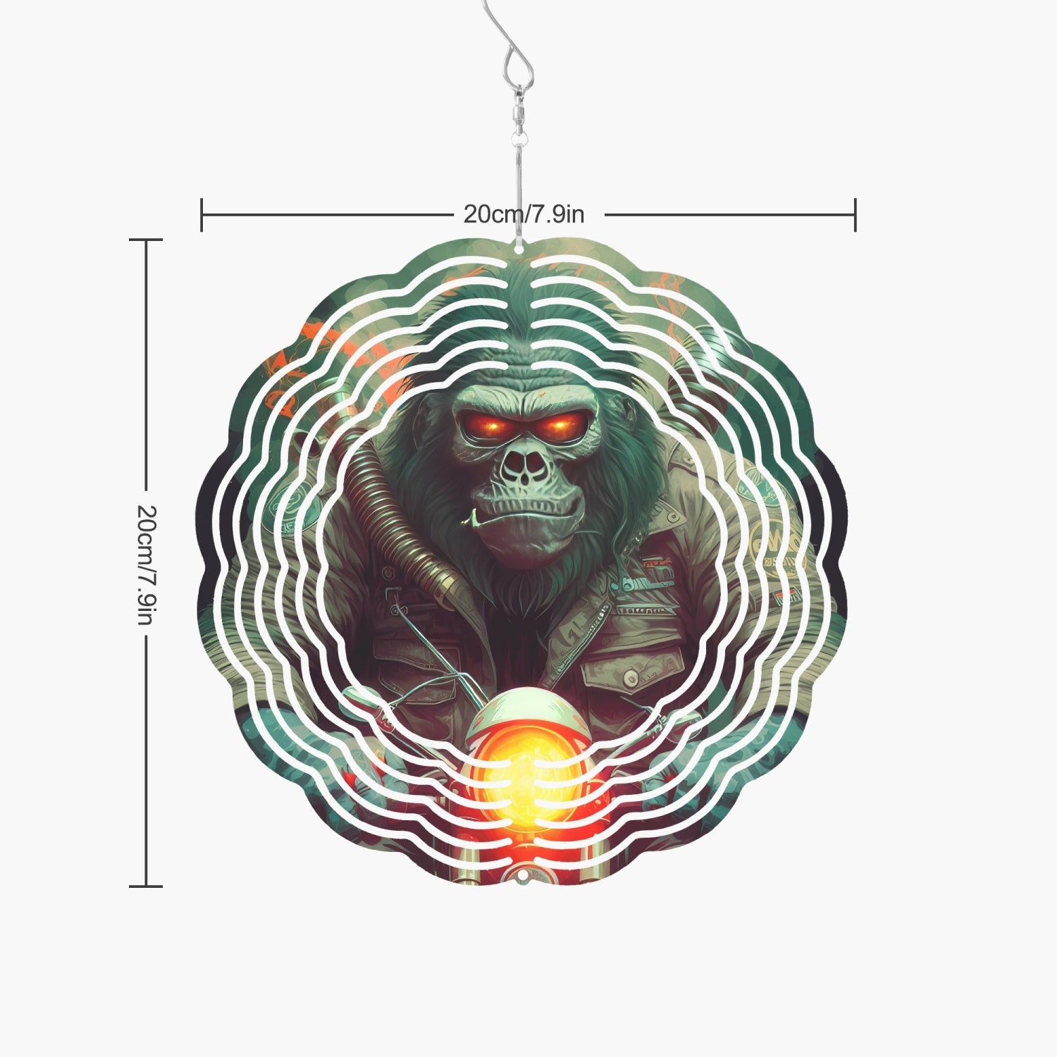 Gorilla Biker On Motorcycle Wind Spinner
