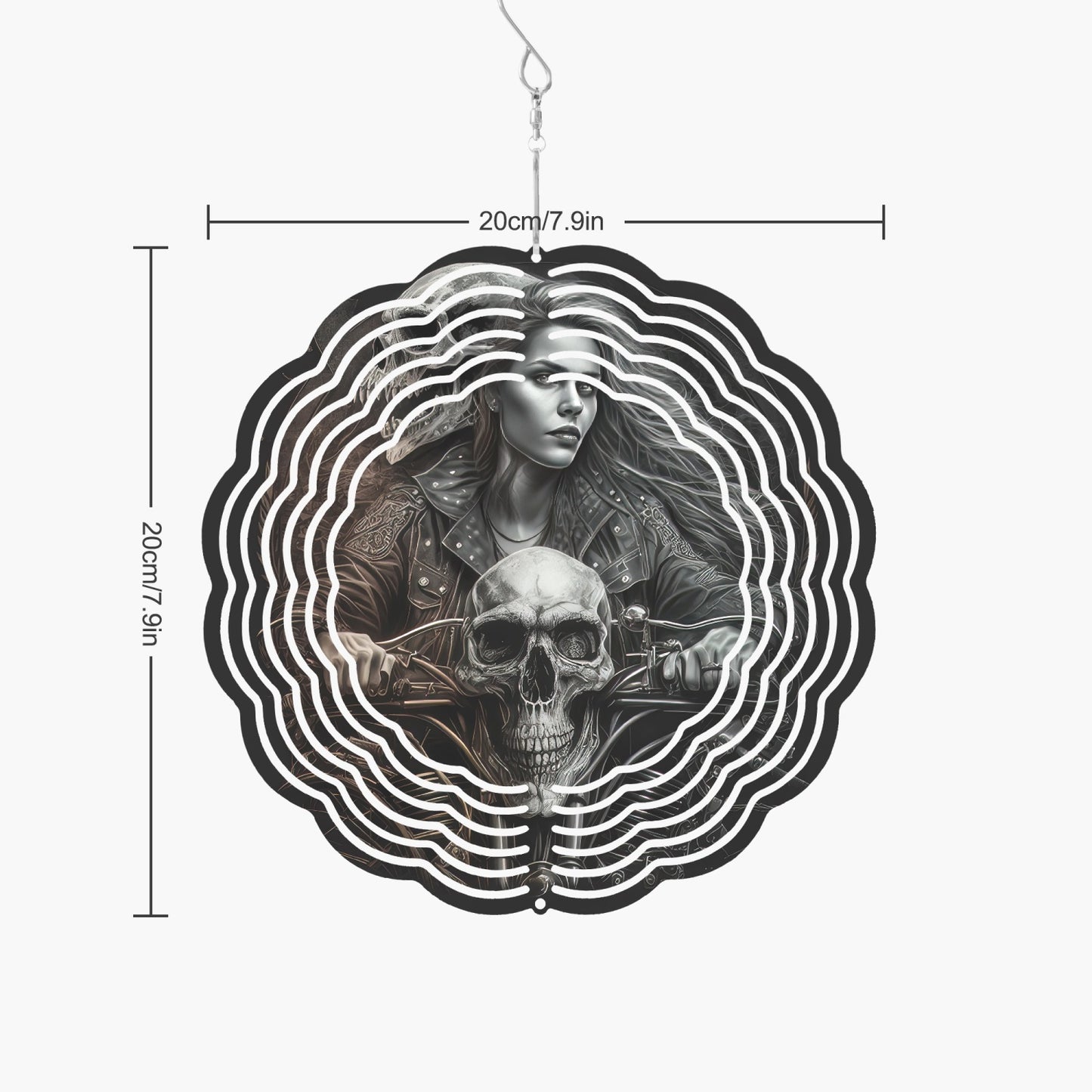 Skull Biker Chic With Motorcycle Wind Spinner