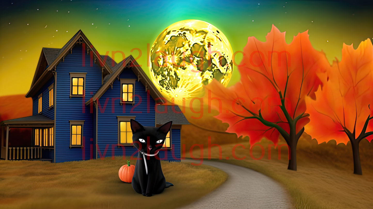 Gorgeous Colors And Textures Fall Night With Beautiful Moon -Cat And Home Tumbler 20oz