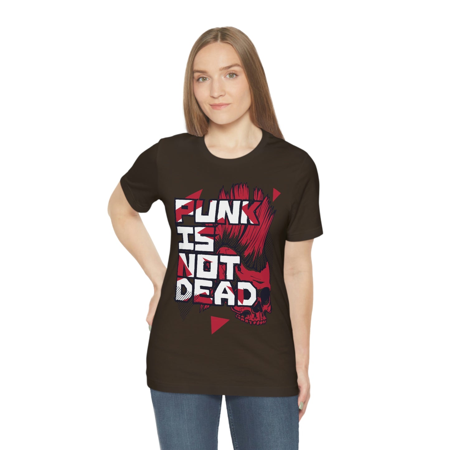 Punk Mohawk Skull, Punk Is Not Dead, Unisex Jersey Short Sleeve Tee