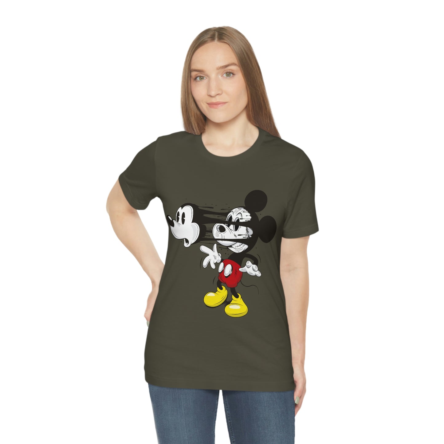 Losing Face Mickey, Unisex Jersey Short Sleeve Tee