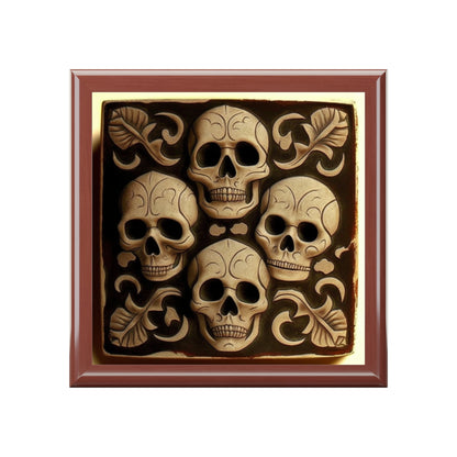 Gothic Skull Off White Jewelry Box Jewelry Box