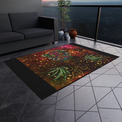 Groovy Island Man Smoking With Marijuana Pot Weed 420 Hands Outdoor Rug