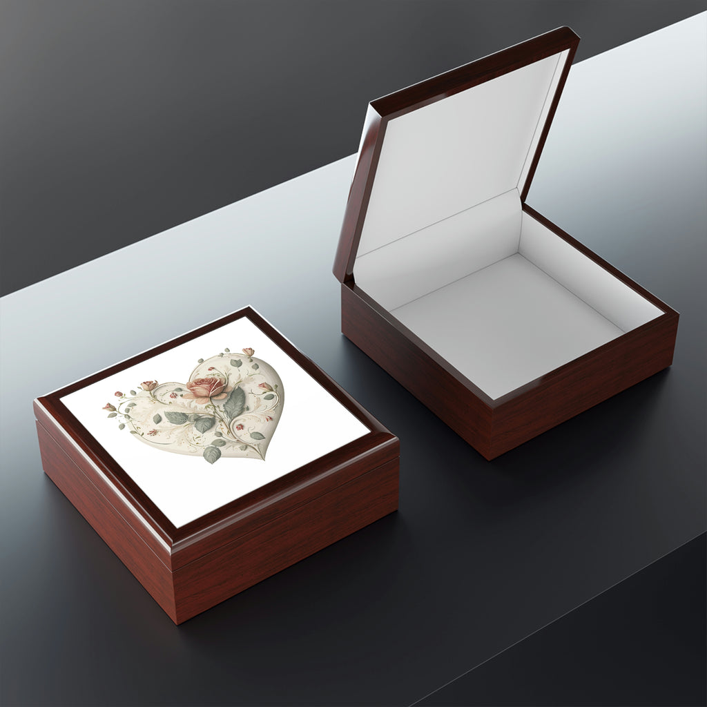 Intricate Hearts by Heron Lake Print 2 Jewelry Box