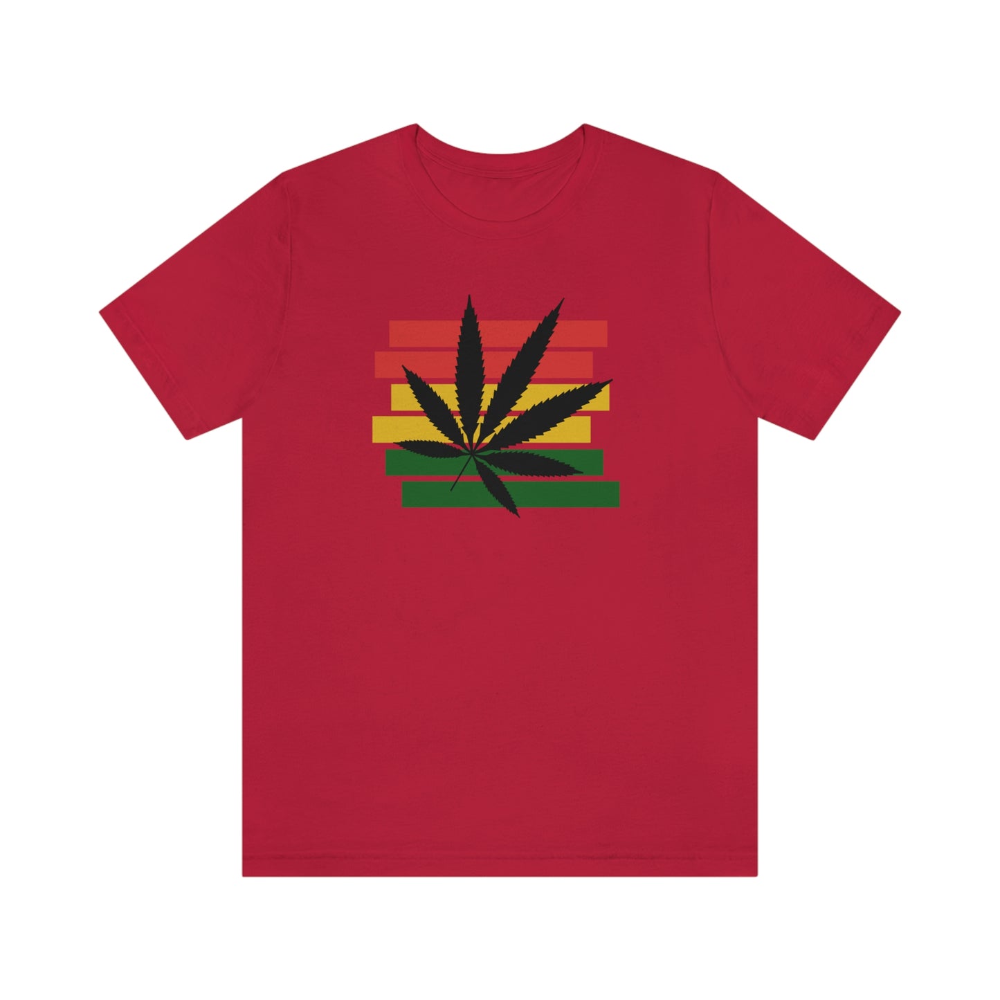 Pot Leaf With Classic Colors, Yellow, Green, Yellow, Unisex Jersey Short Sleeve Tee