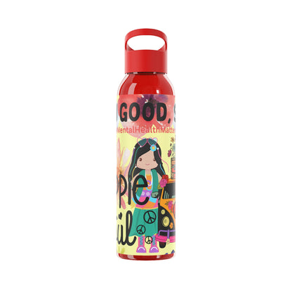 You Good Sis ? Mental Health Awareness Hippie Chic , Yellow Background Sky Water Bottle