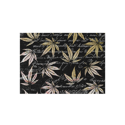 Gold And Black 420 Weed Pot Marijuana Leaf Outdoor Rug