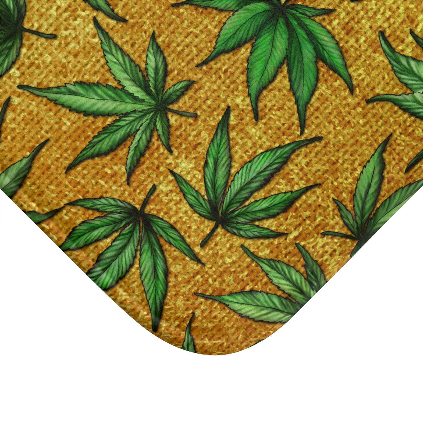 Gold And Green Marijuana Pot Weed Leaf With Gold Background 420 Weed Pot Marijuana Leaf Bathmat