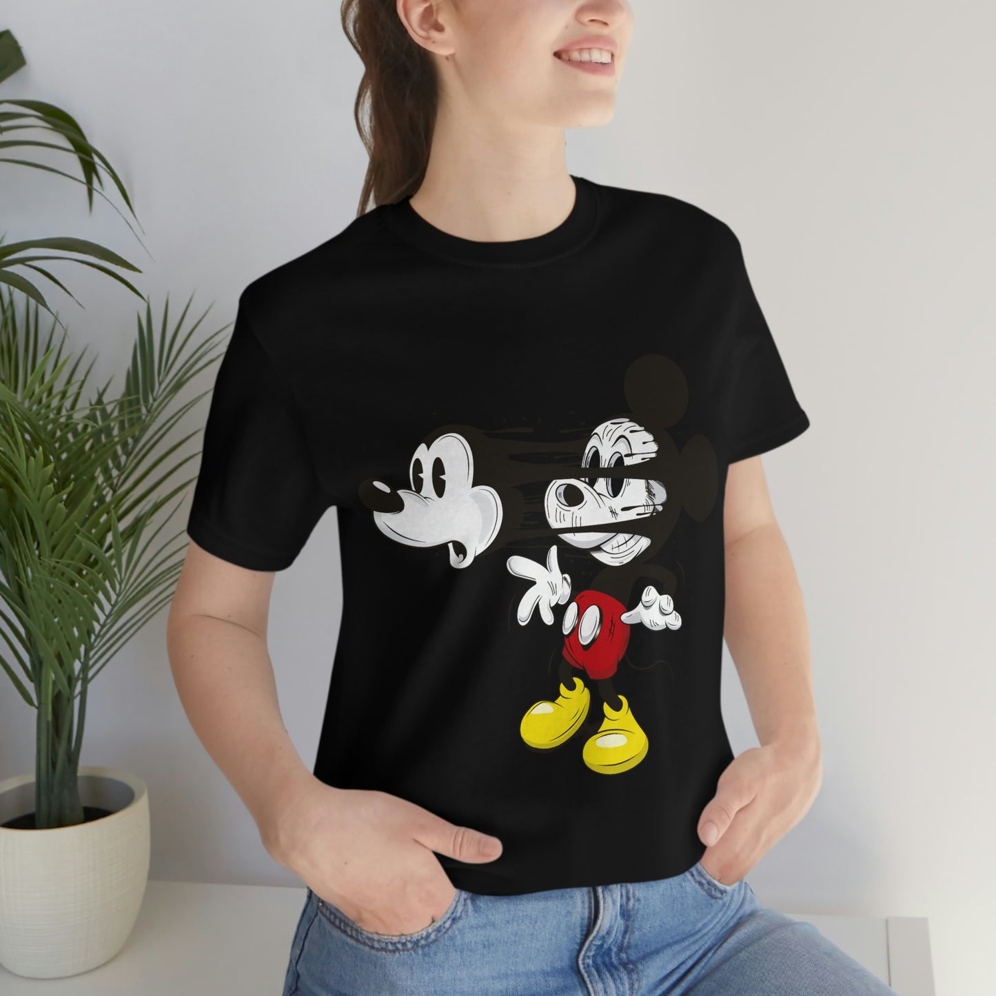 Losing Face Mickey, Unisex Jersey Short Sleeve Tee