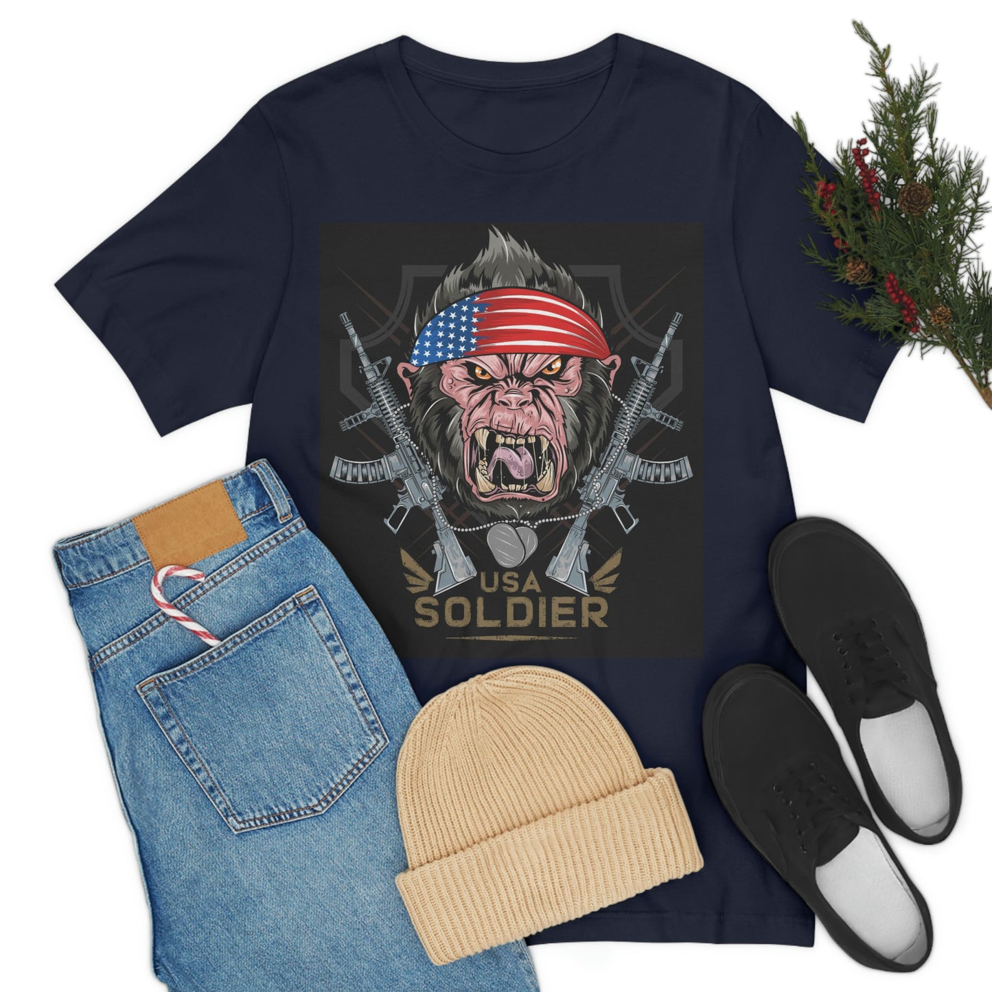 Angry Gorilla USA Soldier, Unisex Jersey Short Sleeve Tee