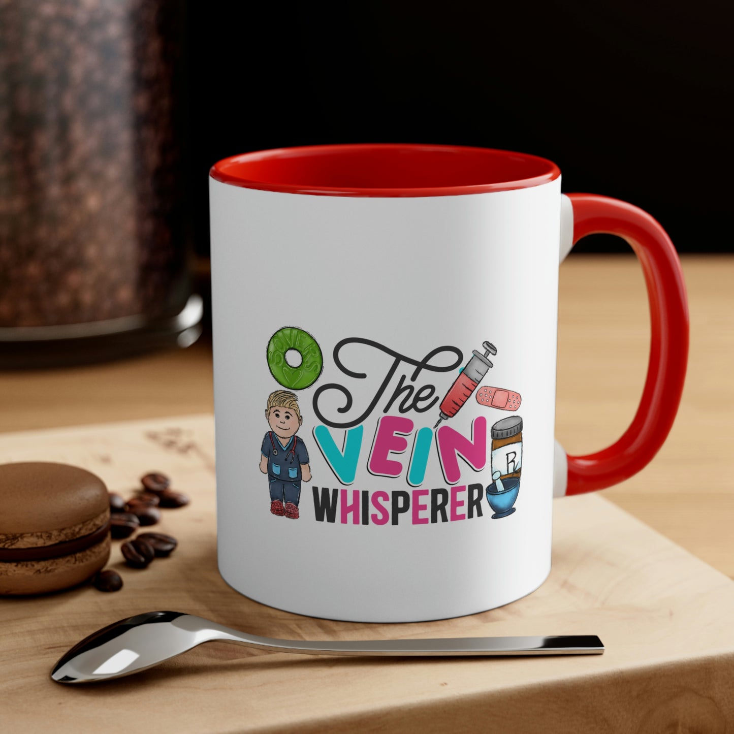 Nurse, Rn, The Vein Whisperer, Male Coffee Mug, 11oz
