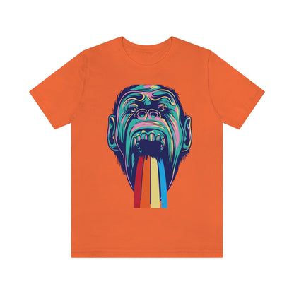 Color Ape Pouring flowing Rainbow Out His Mouth, Unisex Jersey Short Sleeve Tee