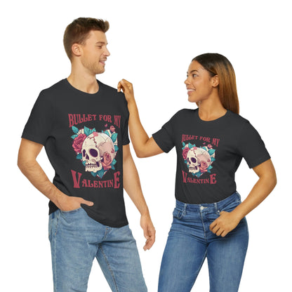 Bullet For My Valentine Skull With Red Roses Unisex Jersey Short Sleeve Tee