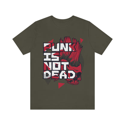 Punk Mohawk Skull, Punk Is Not Dead, Unisex Jersey Short Sleeve Tee