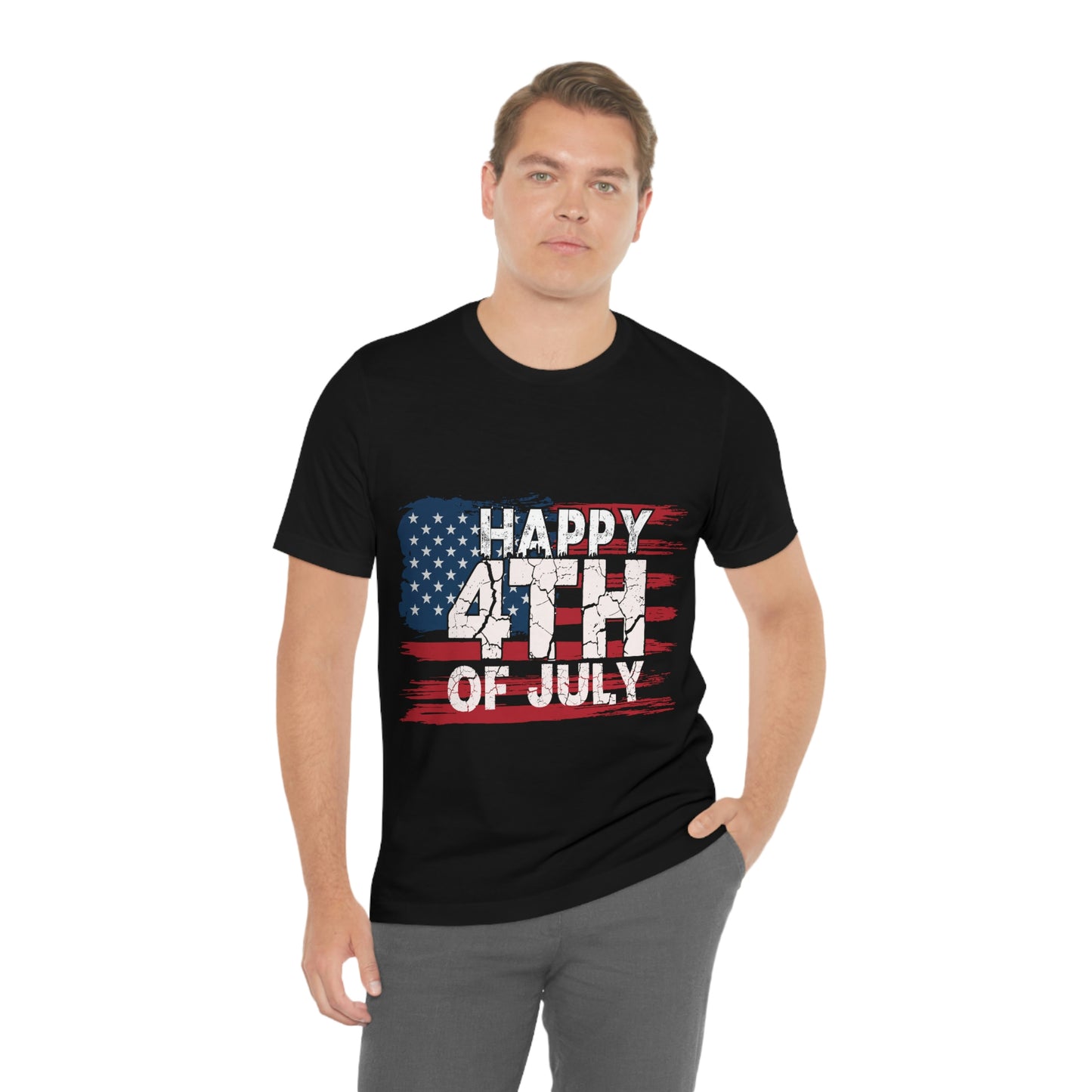 Happy 4 th Of July Independence Day Flag Unisex Jersey Short Sleeve Tee