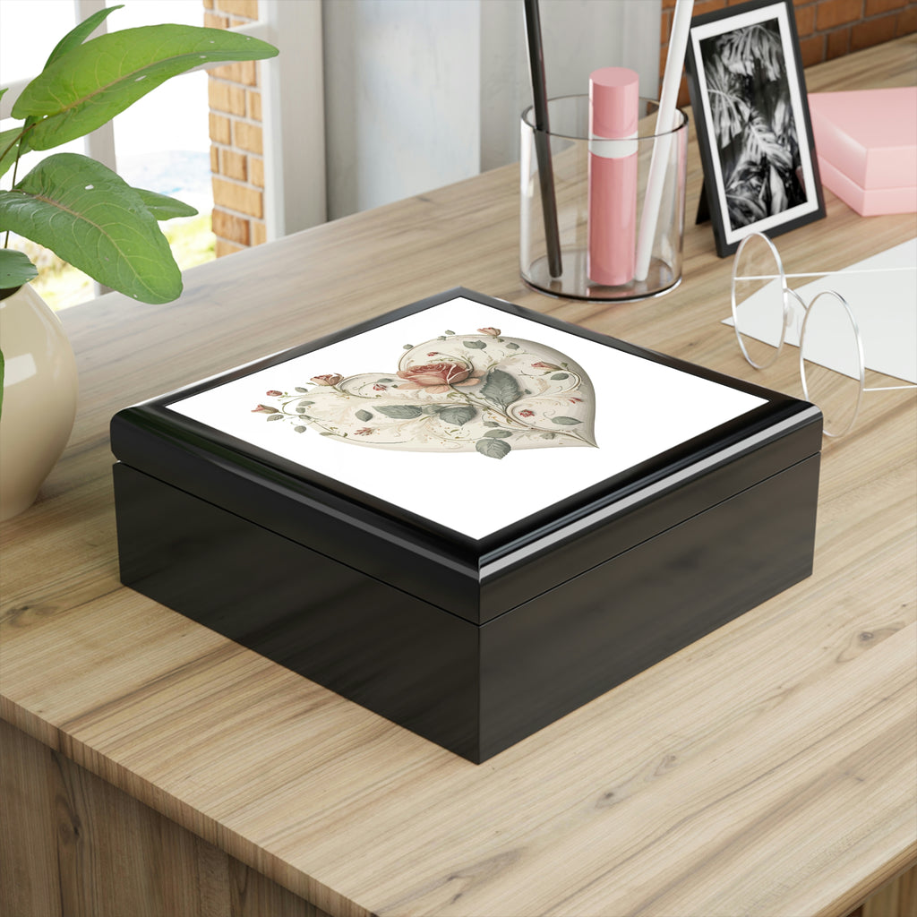 Intricate Hearts by Heron Lake Print 2 Jewelry Box