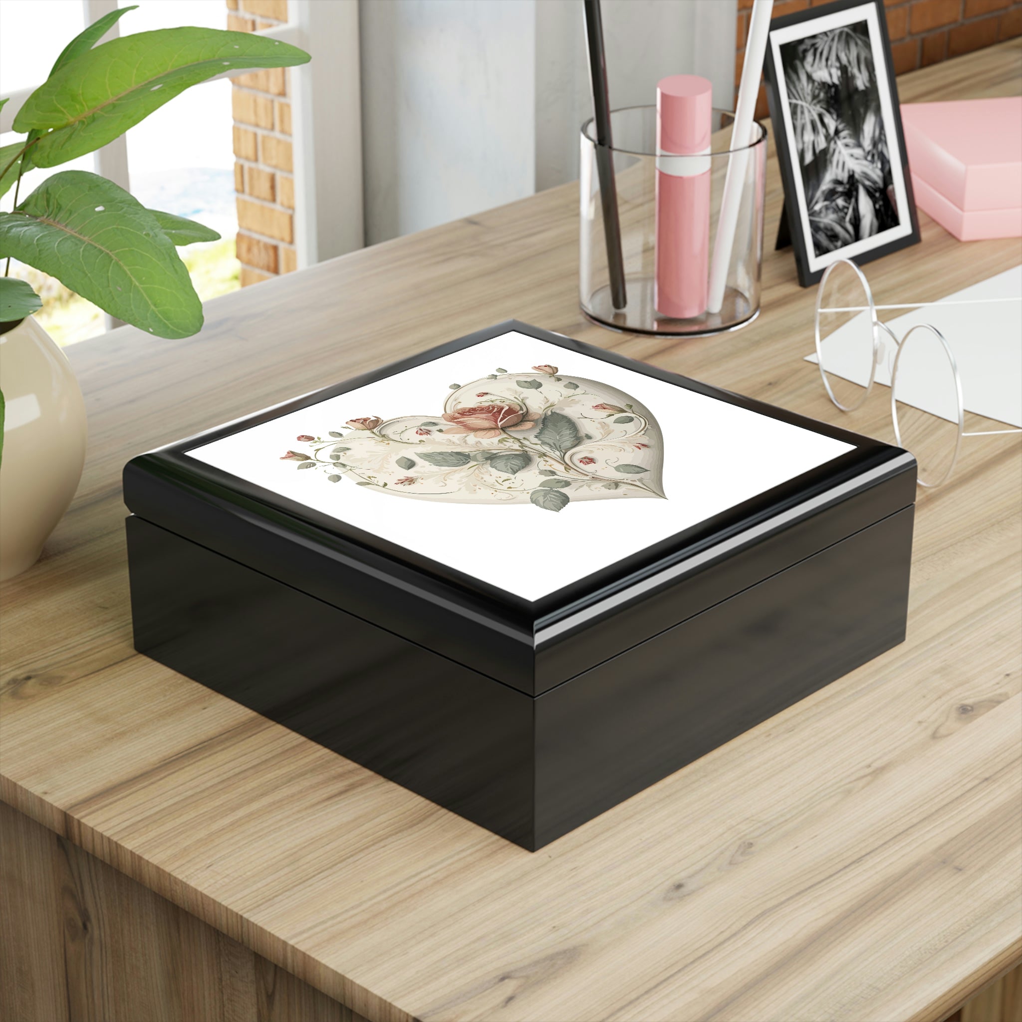 Intricate Hearts by Heron Lake Print 2 Jewelry Box