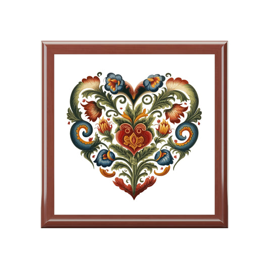 Intricate Hearts by Heron Lake Print 3 Jewelry Box