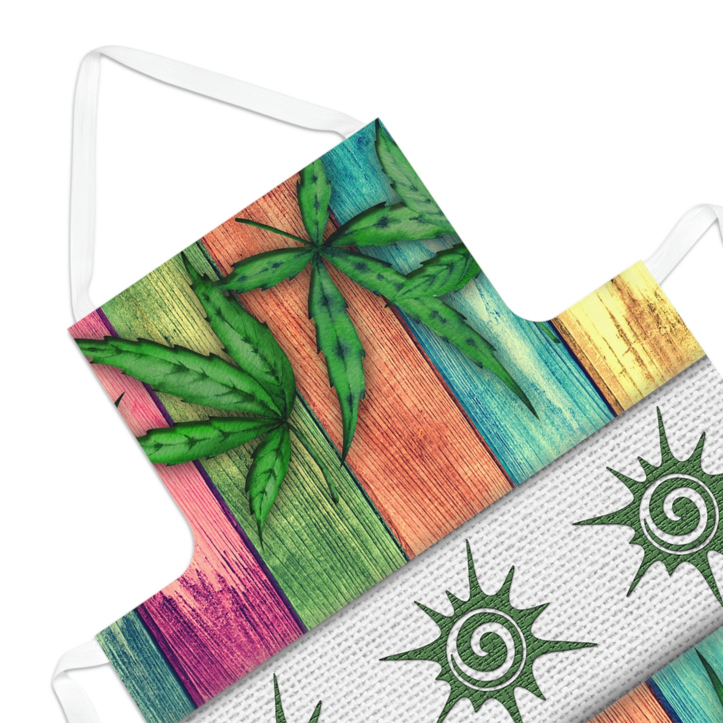 Beautiful Pink Blue Purple Multicolored 420 Weed Pot Marijuana Leaf Adult Apron