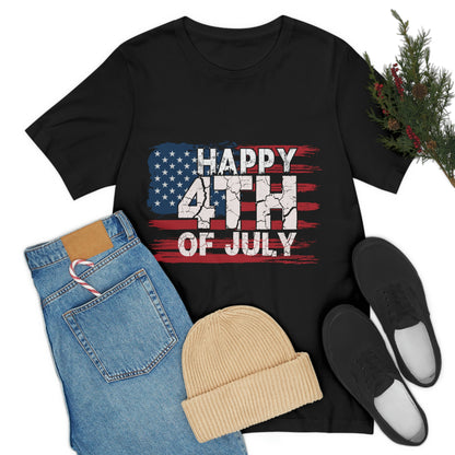 Happy 4 th Of July Independence Day Flag Unisex Jersey Short Sleeve Tee