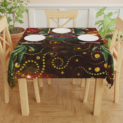 Groovy Island Man Smoking With Marijuana Pot Weed 420 Hands Tablecloth