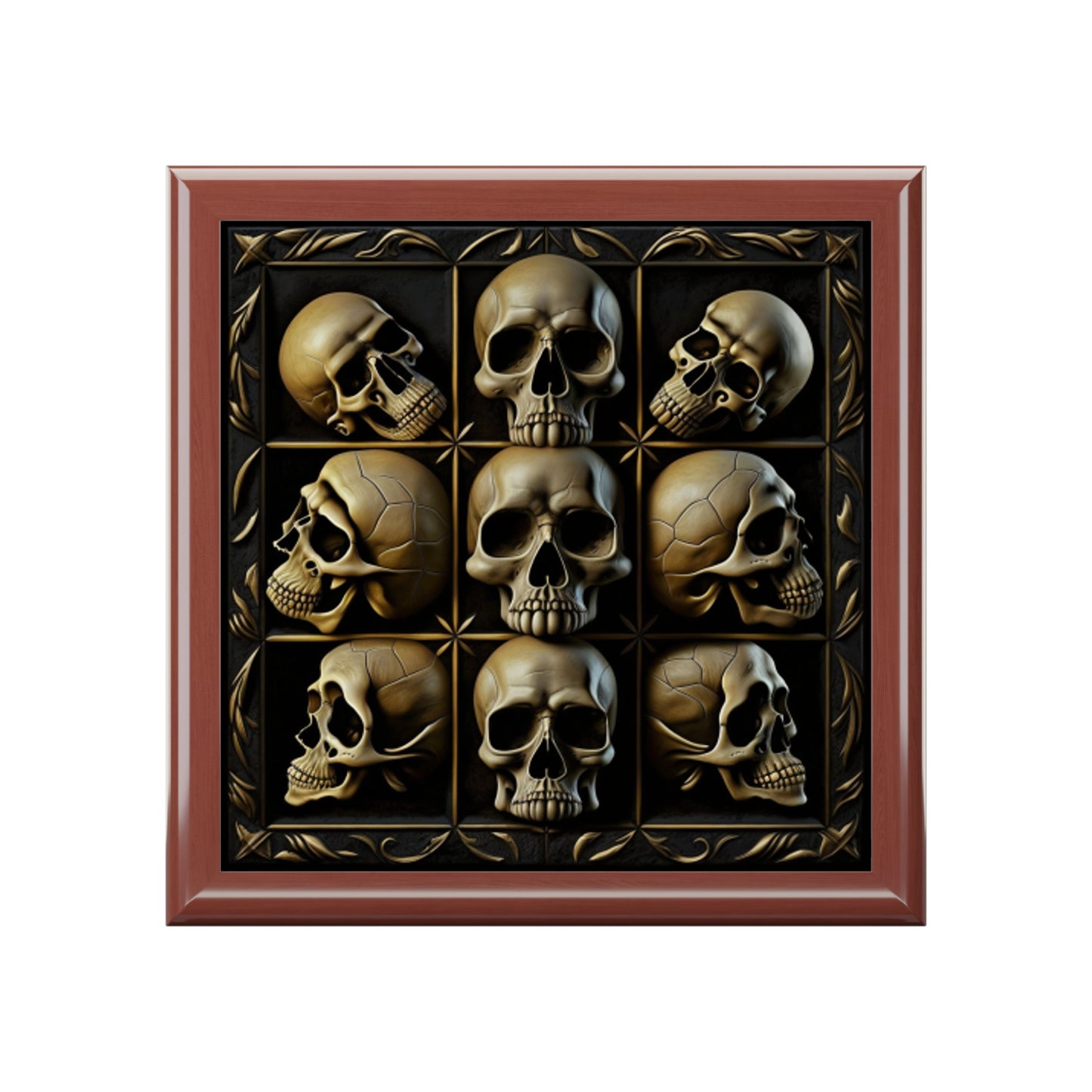 Grey Multi Gothic Skulls Jewelry Box Jewelry Box