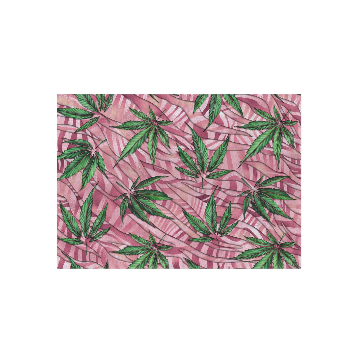 Sassy Pink And Green 420 Weed Marijuana Leaf Outdoor Rug