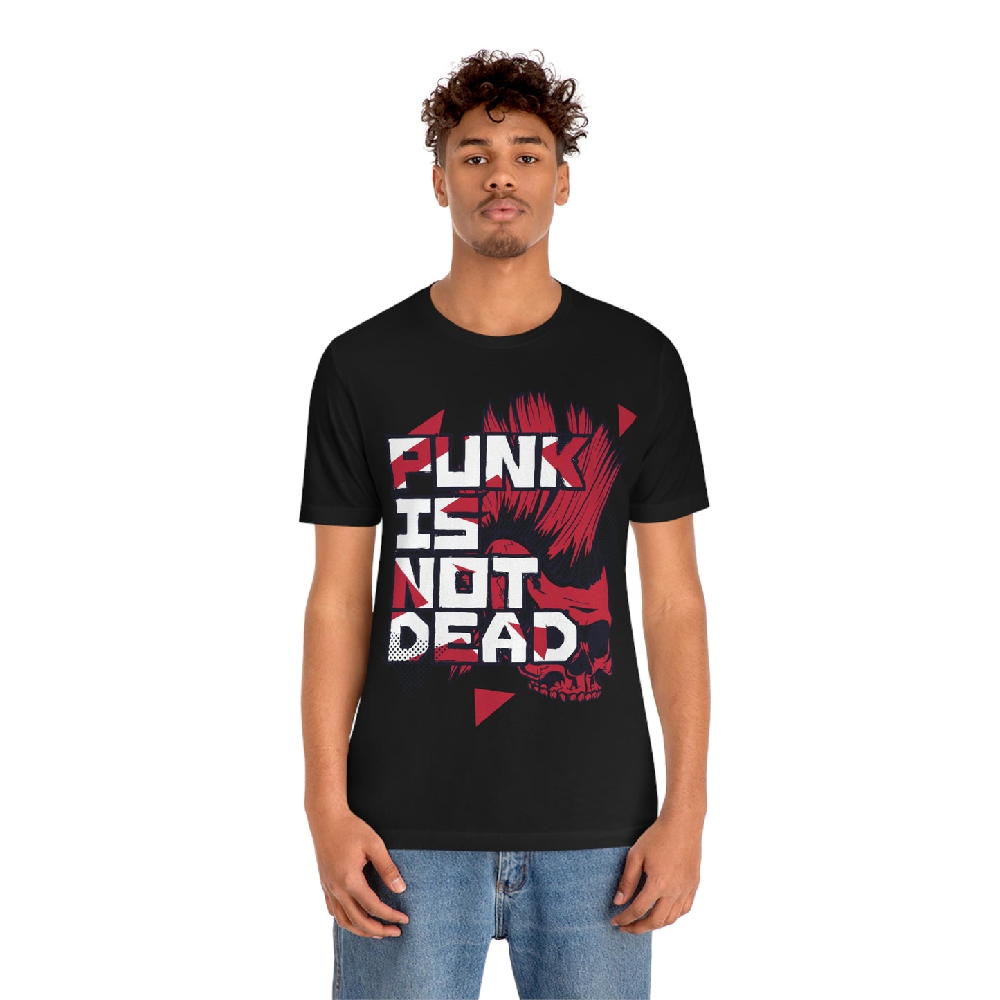 Punk Mohawk Skull, Punk Is Not Dead, Unisex Jersey Short Sleeve Tee